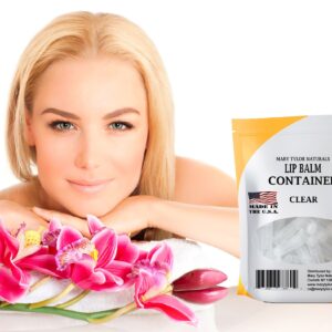 Lip Balm Containers, 50 Clear Round Tubes, Made in USA,, FDA Approved, 100% BPA Free, with Clear Caps by Mary Tylor Naturals, for DIY Lipstick, homemade Lip Balm (50, Clear) - Image 3