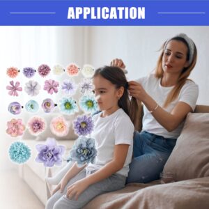 Vocoste 23 Pcs Flower Hair Clips Fake Flowers for Hair Flower Hair Accessories for Women and Girls Blue Purple - Image 3