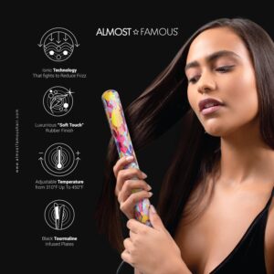 Almost Famous - 1.25 inch Tropico Studio Flat Iron with Waterprint Design - Waikiki - Image 4