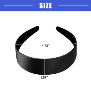 Vocoste Hair Headband Wide Satin Headband for Women Girl Black 1.57" Wide Headband - Image 4