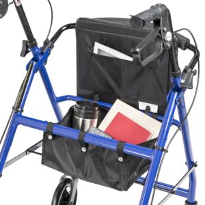 Drive Medical Aluminum Rollator Rolling Walker with Fold Up and Removable Back Support and Padded Seat, Blue - Image 6