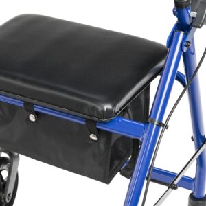 Drive Medical Aluminum Rollator Rolling Walker with Fold Up and Removable Back Support and Padded Seat, Blue - Image 7