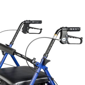 Drive Medical Aluminum Rollator Rolling Walker with Fold Up and Removable Back Support and Padded Seat, Blue - Image 8