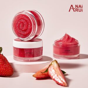 ANAiRUi Stunning Color Hydrating Frost Lip Sleeping Masks with Vitamin C, Strawberries - Image 9