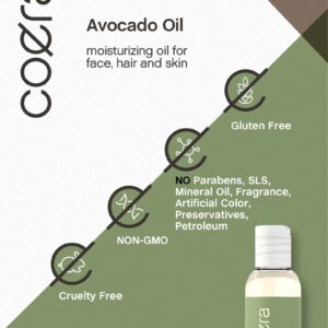 Avocado Oil 4 fl oz | Moisturizing Oil for Face, Hair and Skin | Free of Parabens, SLS, & Fragrances | by Coera - Image 4