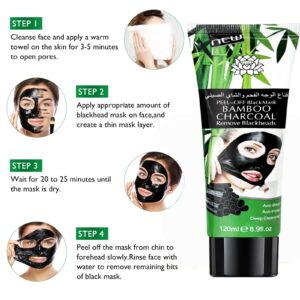 Blackhead Remover Mask, Activated Charcoal Peel-off Mask, Facial Mask Purifying and Deep Cleansing for All Skin Types, 120ML/8.9 OZ - Image 3