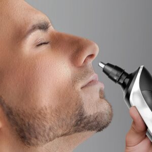 Perry Ellis 4-in-1 Facial Kit, Beard Grooming Kit for Men| Shave, Trim, Exfoliate|Rotary Shaver, 3 Attachable Heads|Ear and Nose Hair Trimmer for Men |Spin Brush, Beard Trimmer|USB Fold Charging Stand - Image 6