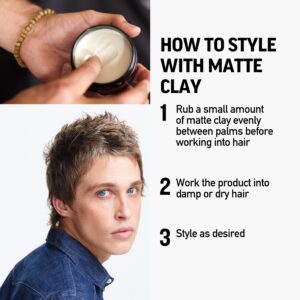 American Crew Men's Hair Matte Clay, Like Hair Gel with Medium/High Hold, 3 oz - Image 4