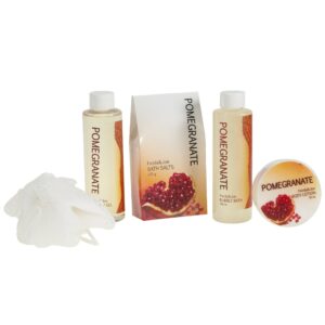 Freida and Joe Mother's Day Bath and Body Gift Set for Her Pomegranate Fragrance Spa Bath Gift Set in Red Tub - Image 5