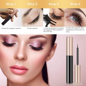 Magnetic Eyelashes Kit - 10 Pairs with Eyeliner, Natural Look, Reusable False Lashes, Tweezers - Image 6