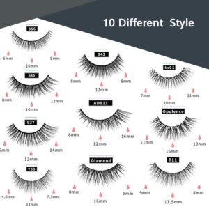 Magnetic Eyelashes Kit - 10 Pairs with Eyeliner, Natural Look, Reusable False Lashes, Tweezers - Image 8