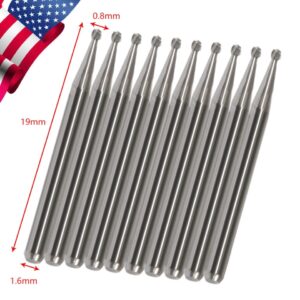 Crisp - 10X Dental Carbide Drill Bur Fg 0.8Mm Diamond Burs For High Speed Handpiece 1 - Image 2