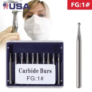 Crisp - 10X Dental Carbide Drill Bur Fg 0.8Mm Diamond Burs For High Speed Handpiece 1 - Image 3
