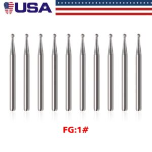 Crisp - 10X Dental Carbide Drill Bur Fg 0.8Mm Diamond Burs For High Speed Handpiece 1 - Image 4