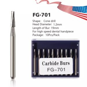 Crisp - Dental Fg-701 Tungsten Steel Carbide Burs Drills For High-Speed Handpiece Az - Image 1