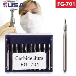 Crisp - Dental Fg-701 Tungsten Steel Carbide Burs Drills For High-Speed Handpiece Az - Image 2