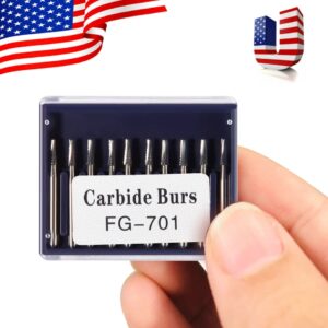 Crisp - Dental Fg-701 Tungsten Steel Carbide Burs Drills For High-Speed Handpiece Az - Image 5