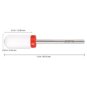 Pana 3/32" Shank Size - Ceramic White Smooth Top Large Barrel Bit Nail Drill (F) - Image 2