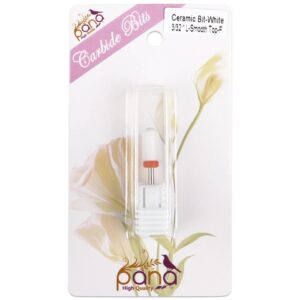 Pana 3/32" Shank Size - Ceramic White Smooth Top Large Barrel Bit Nail Drill (F) - Image 3