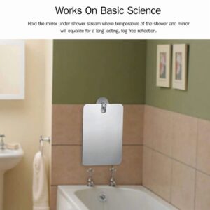 Fogless Anti Bathroom Shower Mirror Makeup Shaving Mirror Adhesive Hook Mount - Image 4