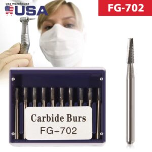 Crisp - Dental Fg-702 Tungsten Steel Carbide Burs Cone Drills For High-Speed Handpiece - Image 1