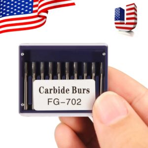 Crisp - Dental Fg-702 Tungsten Steel Carbide Burs Cone Drills For High-Speed Handpiece - Image 5