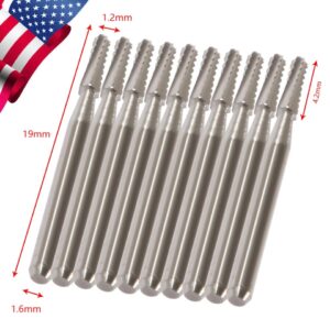 Crisp - 10X Dental Round Carbide Steel Drills Burs Fg-1958 Bur For High Speed Handpiece - Image 2