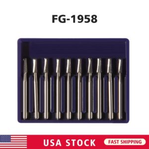 Crisp - 10X Dental Round Carbide Steel Drills Burs Fg-1958 Bur For High Speed Handpiece - Image 3