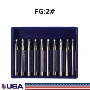 Crisp – 10Pcs Dental Carbide Steel Burs Drills For High Speed Handpiece Dentist Fg Bur 2