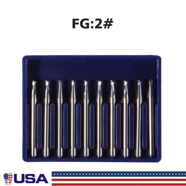 Crisp – 10Pcs Dental Carbide Steel Burs Drills For High Speed Handpiece Dentist Fg Bur 2