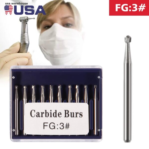 Crisp – Fg 3 Dental Round Carbide Steel Drills Burs Fg Bur For High Speed Handpiece