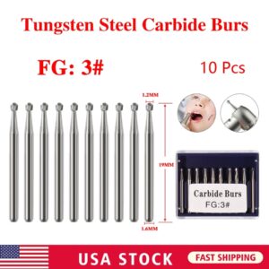 Crisp – Fg 3 Dental Round Carbide Steel Drills Burs Fg Bur For High Speed Handpiece