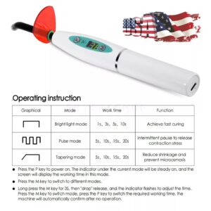 Dental Led Curing Light Lamp Wireless Cordless Resin Cure Lamp 5W 2000Mw Fda