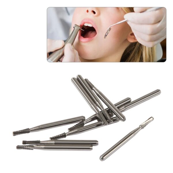 Crisp – 10*Dental Carbide Steel Bur Drills Tools For High Speed Handpiece Fg1557