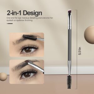 Emlimny Eyebrow Brush Eyelash Separator Brow Comb & Lash Spoolie Professional Eye Makeup Tools (3 Pieces Set)