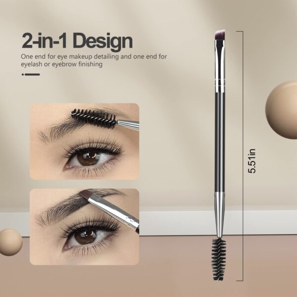 Emlimny Eyebrow Brush Eyelash Separator Brow Comb & Lash Spoolie Professional Eye Makeup Tools (3 Pieces Set)