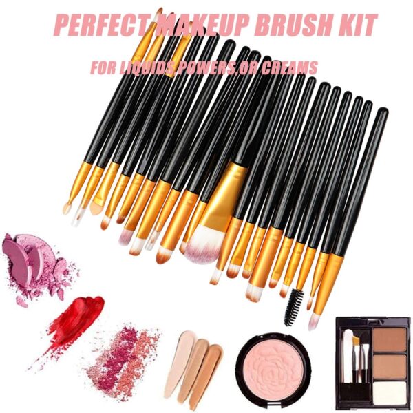 Makeup Brushes Set 20 PCS, Eyeliner Eyeshadow Blending Brush, Wool MakeUp Brush Set ,Powder Face Foundation Eyeshadow Eyeliner Lip Cosmetic Brushes
