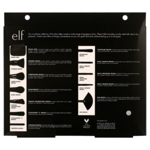 e.l.f. 11 Piece Brush Collection Includes 1 Brush Bag and 11 Makeup Brushes – 11pc