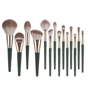 Makeup Brushes 14 Pcs Premium Synthetic Makeup Kit,Foundation Brush Eyeshadow Brush Make up Brushes Set Green