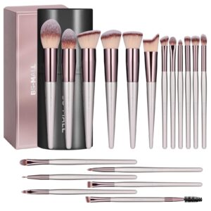 BS-MALL Makeup Brush Set 18 HYZ01 Pcs Premium Synthetic Foundation Powder Concealers Eye shadows Blush Makeup Brushes with black case