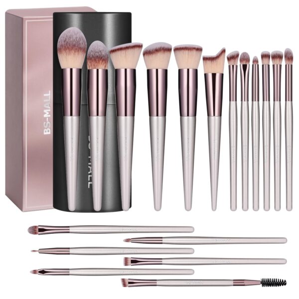 BS-MALL Makeup Brush Set 18 HYZ01 Pcs Premium Synthetic Foundation Powder Concealers Eye shadows Blush Makeup Brushes with black case BS-MALL Makeup Brush Set 18 HYZ01 Pcs Premium Synthetic Foundation Powder Concealers Eye shadows Blush Makeup Brushes with black case
