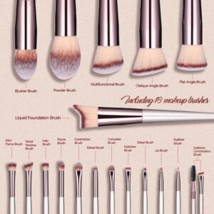 BS-MALL Makeup Brush Set 18 HYZ01 Pcs Premium Synthetic Foundation Powder Concealers Eye shadows Blush Makeup Brushes with black case
