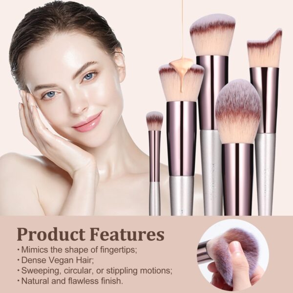 BS-MALL Makeup Brush Set 18 HYZ01 Pcs Premium Synthetic Foundation Powder Concealers Eye shadows Blush Makeup Brushes with black case