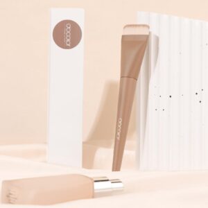 DOCOLOR Flat Top Foundation Brush - 1.2" Professional Kabuki Brush for Streak-Free Liquid, Cream & Powder - Khaki - Image 5