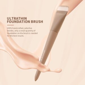 DOCOLOR Flat Top Foundation Brush - 1.2" Professional Kabuki Brush for Streak-Free Liquid, Cream & Powder - Khaki - Image 7