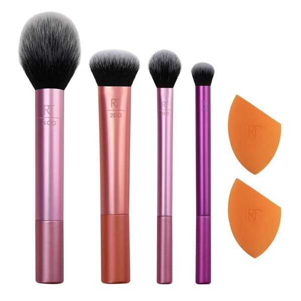 Real Techniques Makeup Brush Set with 2 Sponge Blenders for Eyeshadow Foundation Blush and Concealer Set of 6