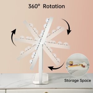 FUNTOUCH Hollywood Vanity Makeup Mirror with 12 Bulbs & 3 Colors Lighting, 16.14"x11.81" Tabletop Mirror, Smart Touch Control & 360° Rotatio - Image 4