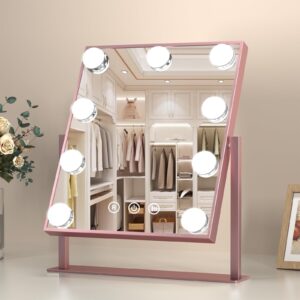 FUNTOUCH Hollywood Vanity Makeup Mirror with 12 Bulbs & 3 Colors Lighting, 16.14"x11.81" Tabletop Mirror, Smart Touch Control & 360° Rotatio - Image 8
