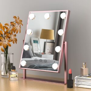 FUNTOUCH Hollywood Vanity Makeup Mirror with 12 Bulbs & 3 Colors Lighting, 16.14"x11.81" Tabletop Mirror, Smart Touch Control & 360° Rotatio - Image 9