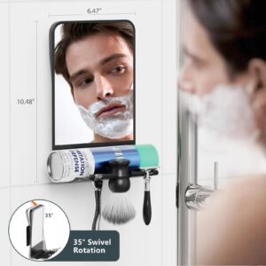 FUNTOUCH Anti-Fog Shaving Mirror, Fogless Bathroom Shower Mirror with Handheld Option for Men and Women, Hanging Shower Mirror - Image 4